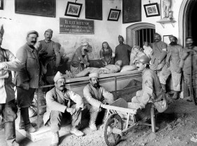 Eine Gruppe französischer Soldaten im Jahr 1918