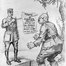 Die Waffenstillstandsverhandlungen aus der Sicht des amerikanischen Karikaturisten William Allen Rogers: Der alliierte Befehlshaber Foch präsentiert dem Feind die Waffenstillstandsbedingungen.